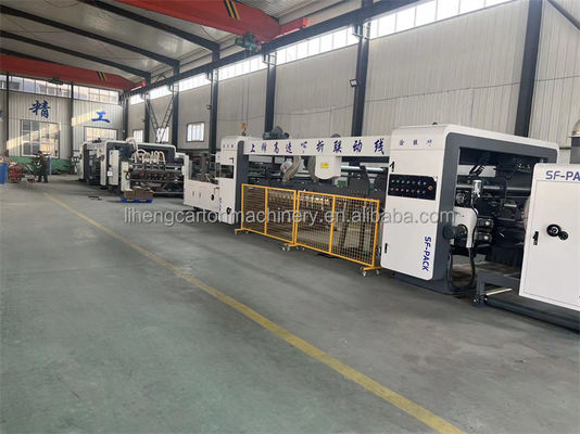 Advanced Corrugated Carton Box Flexo Printing Machine With Slotter Cardboard Folder Gluer