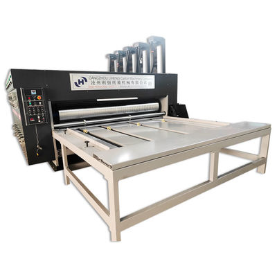 Advanced Chain Feeding 2 Color Corrugated Board Flexo Printing Rotary Slotting Machine