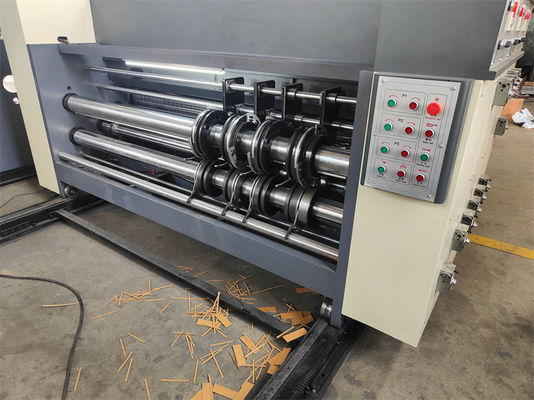 Advanced Chain Feeding 2 Color Corrugated Board Flexo Printing Rotary Slotting Machine