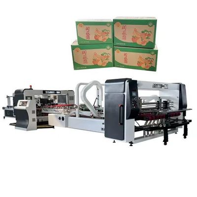 Food Beverage Shops Corrugated Carton Boxes Automatic Folder Gluer with 380V Voltage